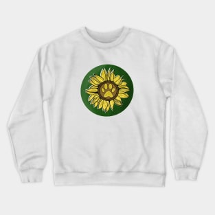 Dog Lover - Sunflower Paw Print Crewneck Sweatshirt